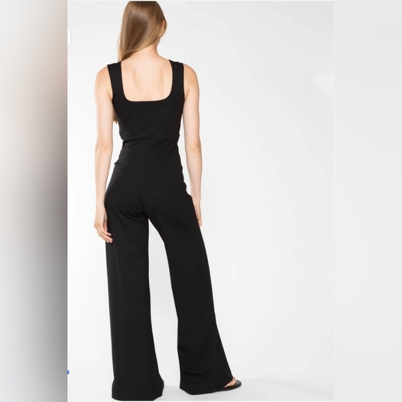 Ripley Rader Black Ponte Knit Tank Wide Leg Jumpsuit- Size 4 Large - Picture 2 of 5
